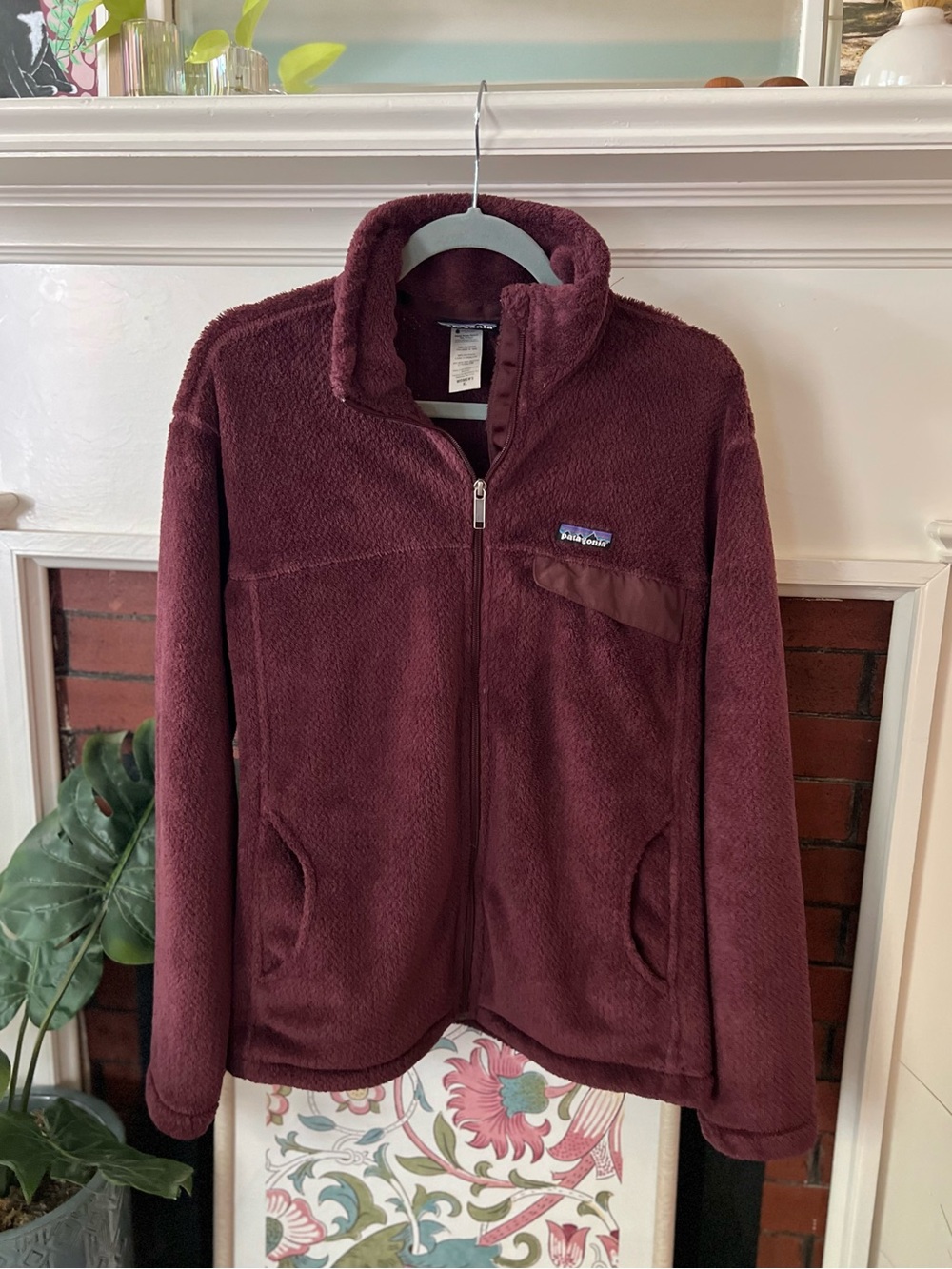 Patagonia Full-Zip Re-Tool Jacket High Pile Fleece in Bayberry - Bordeaux XL